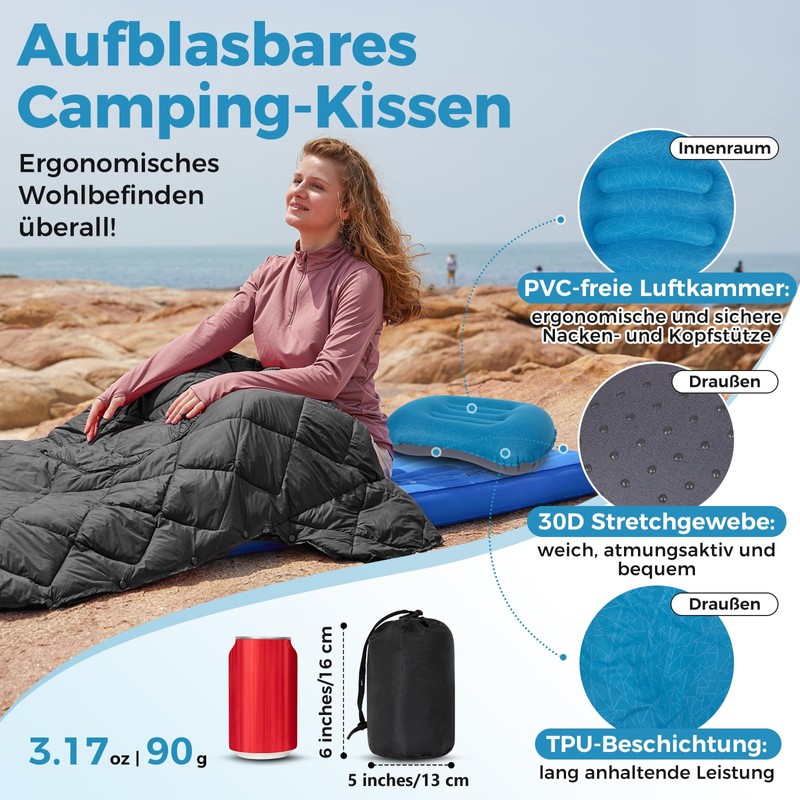 ATEPA Inflatable Camping Travel Cushion AA2530_Blue-EUKT