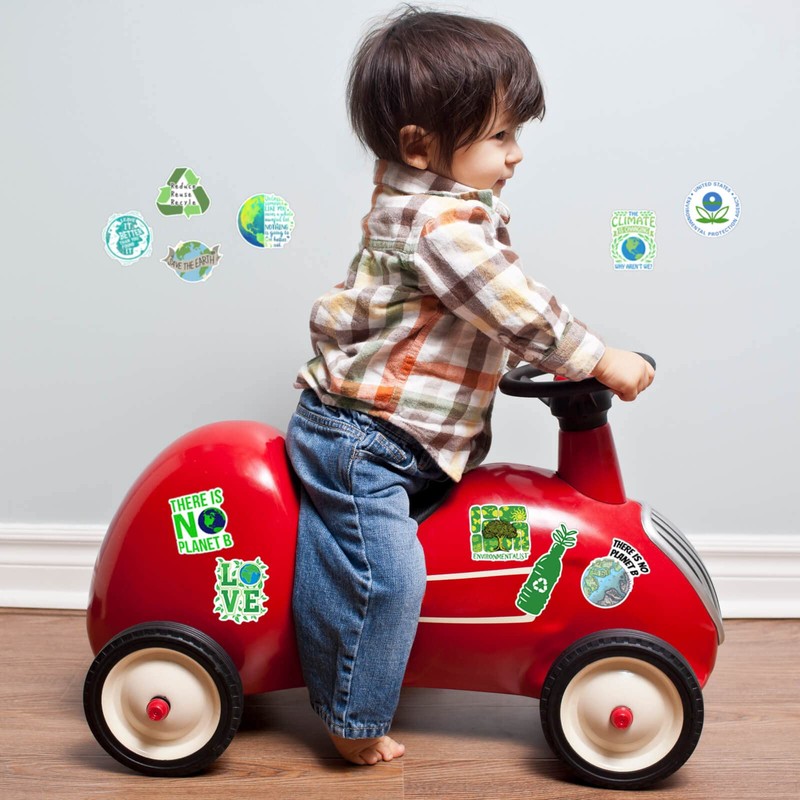 Environmental Protection Stickers, 100PCS Earth Day Stickers for Water Bottles,