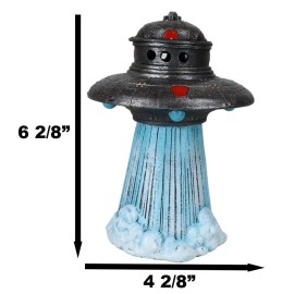 Ebros Gift Flying Saucer Spaceship UFO Alien Craft Taking Off Backflow Incense Cone Burner