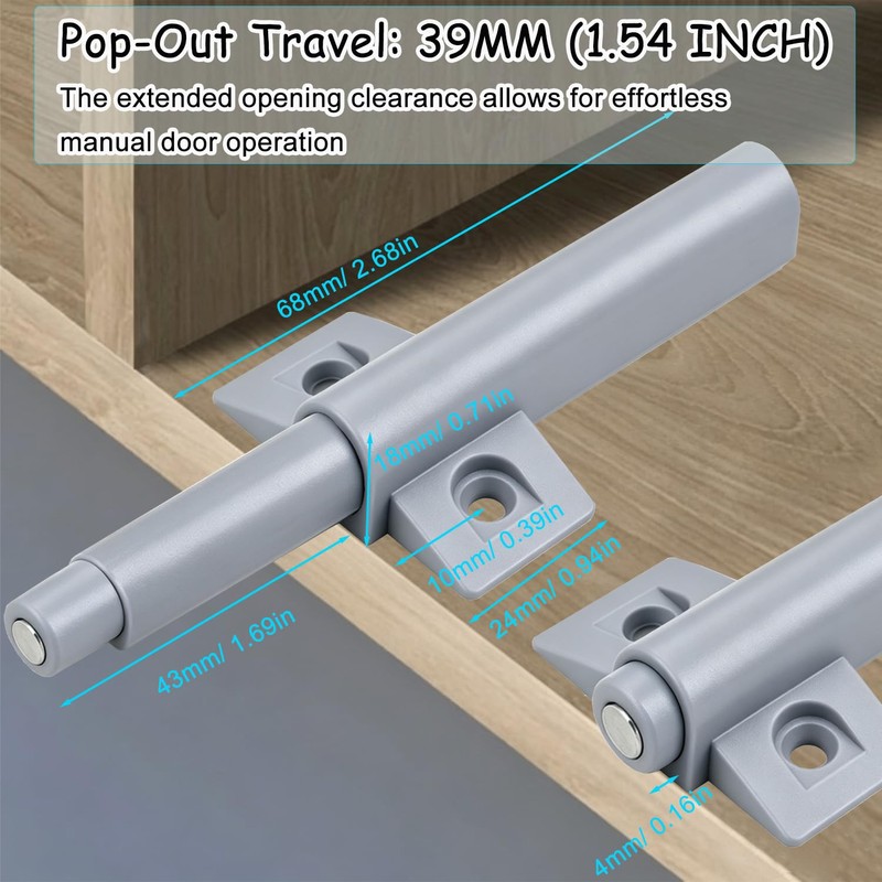 Push To Open Door Latch Cabinet Hardware CBRIVE Magnetic Push