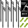 RIY 8 Pack Tent Stakes Heavy Duty Metal Tent Pegs