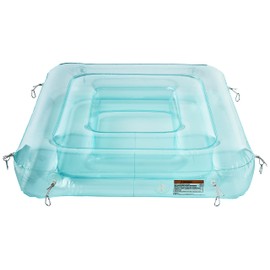 FUNBOY Clear Blue Chaise Connection Inflatable Drink Cooler, Connects Four FUNBOY Chaise Lounger Pool Floats, Floating Drink Holder, Perfect for a Summer Pool Party