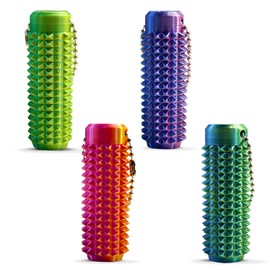 4Pcs 3D Laser Little Ouchies Fidget ,Pain Stim Fidget Toy ,Pocket-Sized Stim Keychain with Spiky Grippie Design Spiky Fidget Keychain for Anxiety and Stress Reduction Tactile Fidget for ADHD,Focus