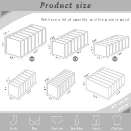 ULENDIS 9 Pack Wardrobe Clothes Organizer for Drawers, Foldable Clothes Drawer Mesh Separation Box, Drawer Dividers for Clothes Pants Jeans T Shirt (2Jeans+2Bra+(Legging+Shirt+Panties+Sock)*1)