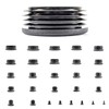 34mm Plastic End Caps, Black Round Tube Inserts, Pack of
