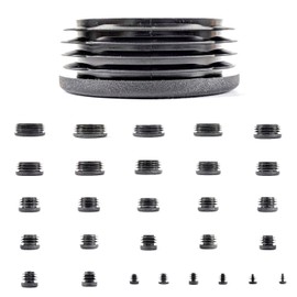 34mm Plastic End Caps, Black Round Tube Inserts, Pack of 4 (See Second Image for Ordering Guide) - Made in Germany