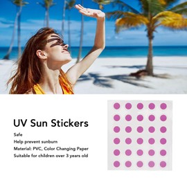150 Pegatinas de Detección UV, Parches de Protección Solar UV de Forma Redonda, Detección de Protección Solar Pegatinas que Cambian de Color Al Aire Libre, Detección de Crema