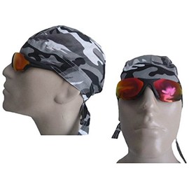 Buy Caps and Hats Gray Camo Do Rag Camouflage Grey Bandana Wrap Motorcycle Skull Cap