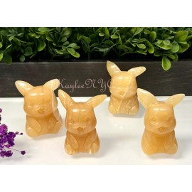 Wholesale Lot 4 PCs Natural Orange Calcite Pikachu Healing Energy