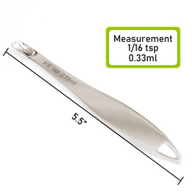 BERYLER 1PCS 1/16Teaspoon (0.33ml) Single Measuring Spoon, Individual Stainless Steel Long Handle Measure Tablespoon Only