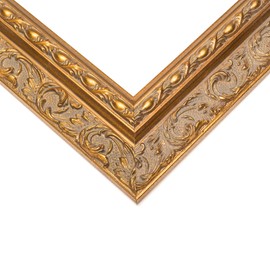 Poster Palooza 16x20 Frame Gold Ornate Antique Solid Wood Picture Frame | 2 Inch Moulding Width | with UV Acrylic Plexiglass, Foam Board Backing & Hanging Hardware Included