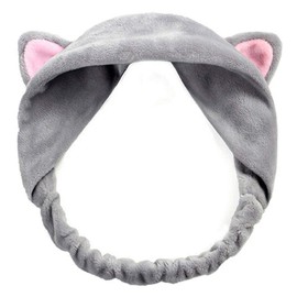 Cute Cat Ears Headband Hair Wear Makeup Shower Face Washing Hairband Grey