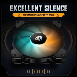 AsiaHorse 140mm Argb PWM Fan, Computer Case Fan with Advanced Hydraulic Bearing for Silent Operation, Pack of 3, Black