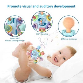 Baby Sensory Teething Toy, 360° Rotating, Colorful, Montessori Toy for Infants and Newborns (3+ Months)