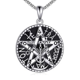 JERWLI Tetragrammaton De Plata 925 Sterling Silver Tetragrammaton Necklace Tetragrammaton Pendant Amuleto De Proteccion Jewelry for Women Men