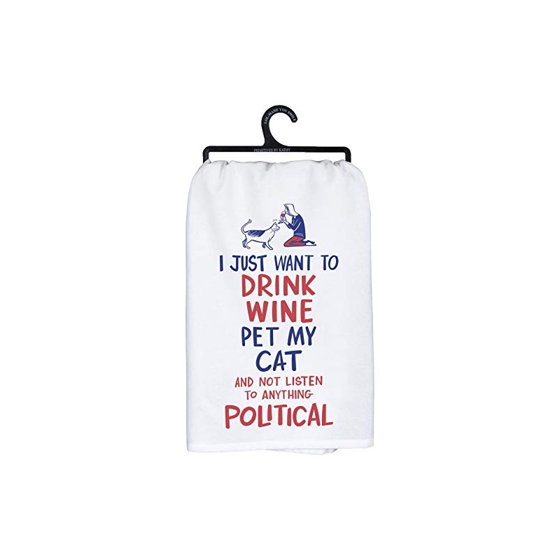 Primitives by Kathy Kitchen Dish Towel - Drink Wine Pet