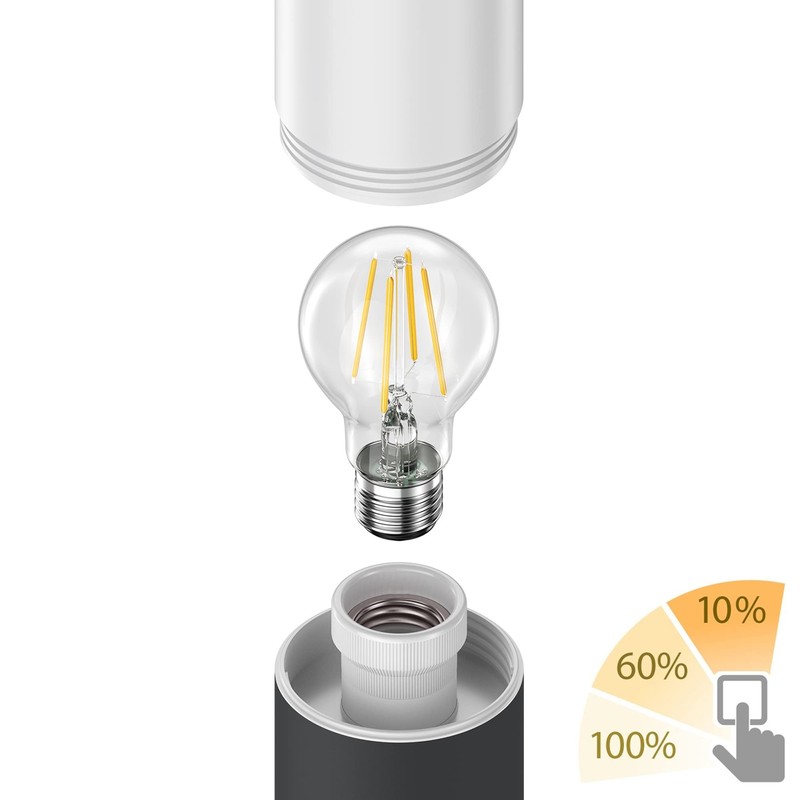 ledscom.de Poru Bollard Light with Socket for Outdoor Use, Anthracite,