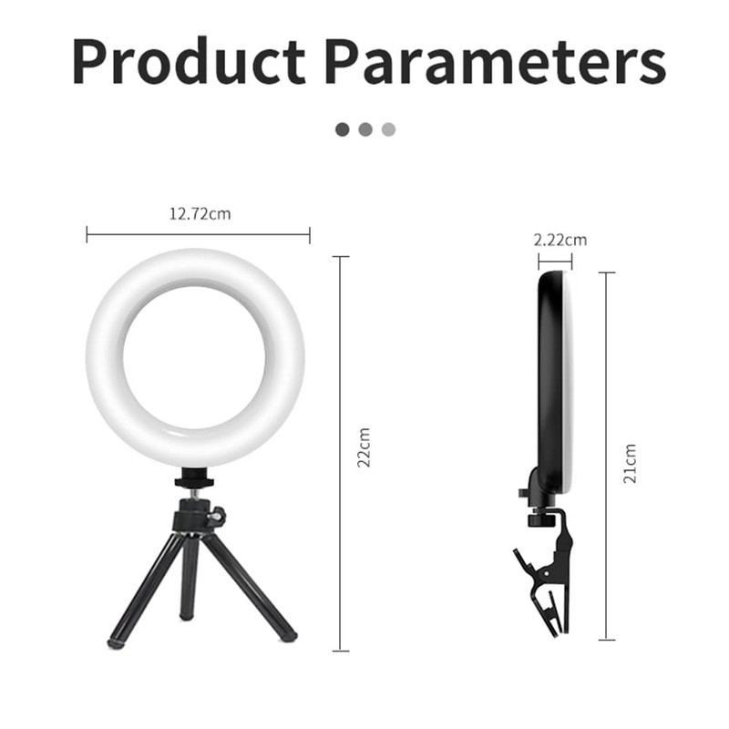 Ring Light Laptop, 5 Inch Ring Light with Tripod &