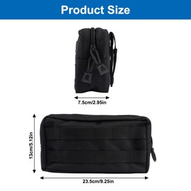 Molle Tactical Waist Bags EDC Utility Bum Bag Waist Bag with 3 Hooks, Tactical EDC Bag, Multifunctional, for Sports, Hiking, Camping, Travel, Cycling, Fishing, Hunting, Training