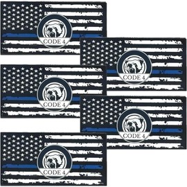 Thin Blue Line Sticker Code 4,Black White and Blue Stripe American Flag Car Stickers,Commemorative Stickers,Honoring Police Law Enforcement Vinyl Window Bumper Sticker (5)