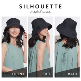 mujina Women's UV Protection Hat, Sun Protection, Wide Brim Hat, Small Face Effect, UV Protection, UV Protection, Foldable, String Included, Non-Flying, For Traveling, Commuting, Heatstroke