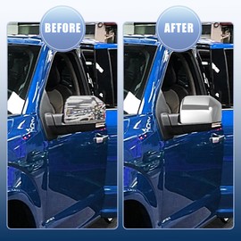 ACROPIX Car Exterior Chrome Plated Mirror Cover Cap + Door Handle Cover Set Fit for Ford F150 F-150 Pickup Truck - Pack of 6 Chrome Tone
