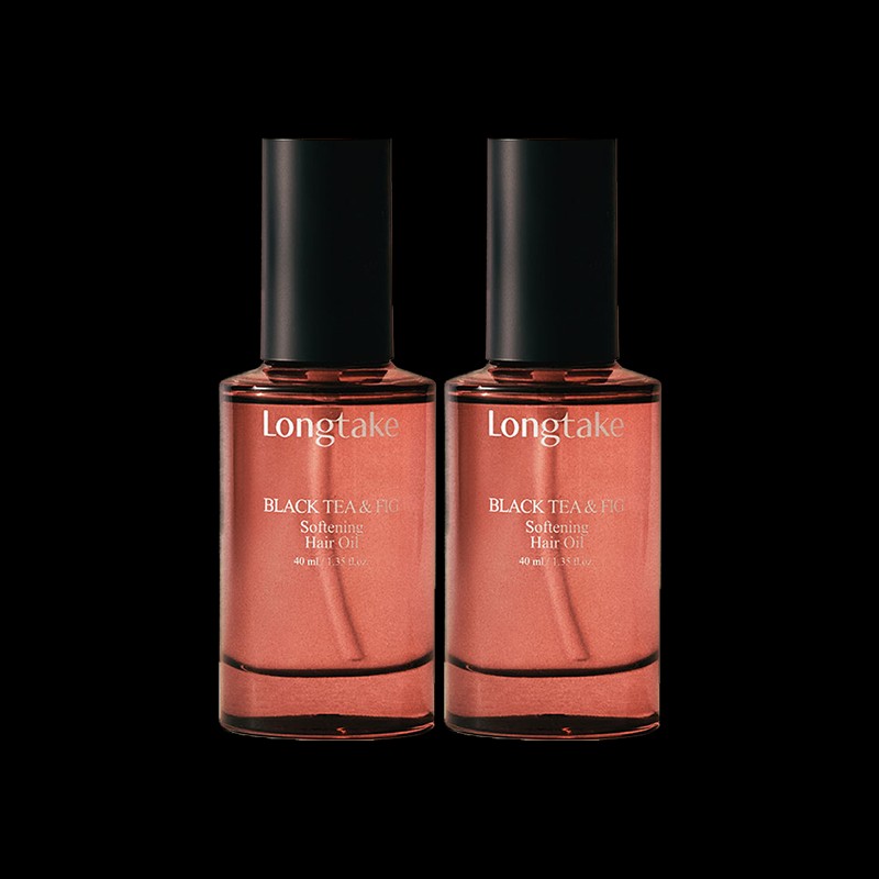 Longtake [롱테이크][2입] 블랙티앤피그 소프트닝 헤어 오일 [Longtake][2 Pack] Black Tea