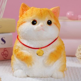 Large Taba Squishy Cat Squishy Dog Handmade Cute Cat DIY Squeeze Toy, Hyperreal Kawaii Cat Simulation Lovely Toy, Squeeze Autism Toys Stress Relidf toy, Silicone Pinch Cat:_A Ginger Cat
