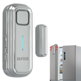 Daytech Freezer Door Alarm with Delay 1/2/3/4 mins Reminder When Left Open Fridge Door Alarm 0 to 120 dB Refrigerator Alarm Door ajar Alarm for Home Garage Basement(1 Pack Gray)