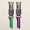 2 Green and Purple Saber Shaped Space Keys - SC1