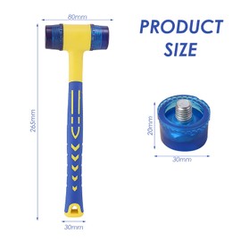 1 x rubber mallet, 1 x replacement hammer head, installation tools, repair tools, household appliances, small double-sided hammer