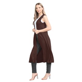 Hamishkane® Women's Cardigans - Elegant and Comfortable Sleeveless Open Collared Maxi Boyfriend Cardigans for Women UK - Ideal Lightweight Summer Cardigans for Women UK Brown