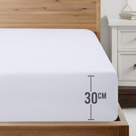 Utopia Bedding Single Fitted Sheet, White - 12 Inch (30cm) Deep - Easy Care - Soft Brushed Microfibre Fabric - Shrinkage and Fade Resistant - Bottom Sheet