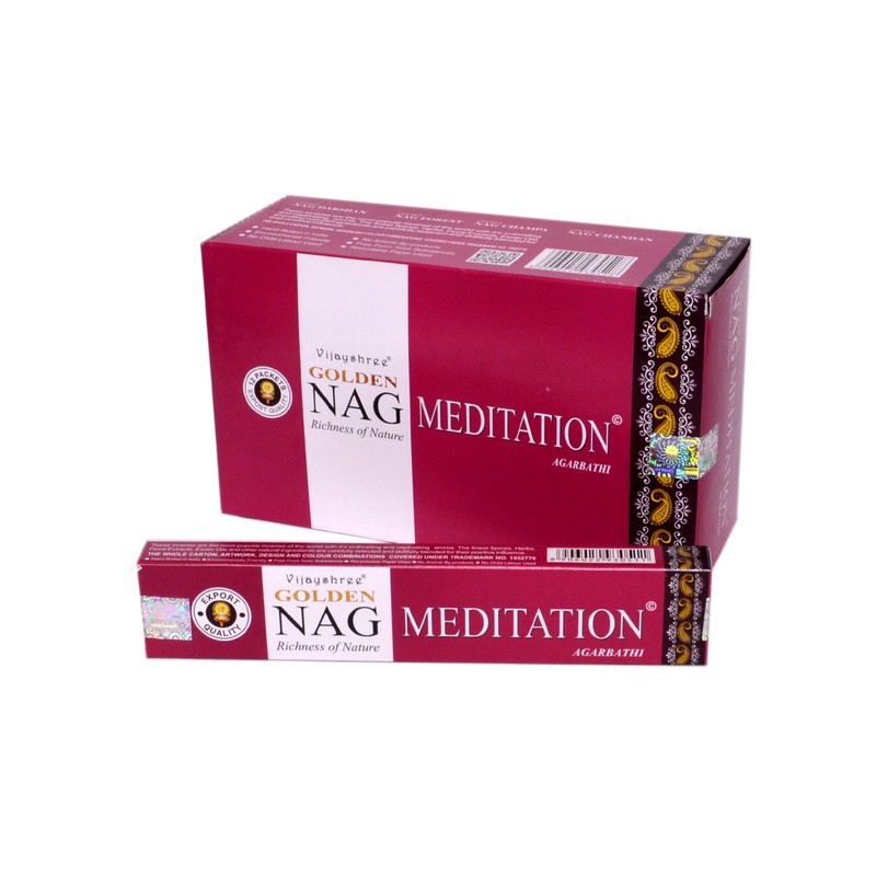 Vijayshree Golden Nag Meditation - Premium Incense Box of 12