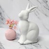 Simple Designs LT1230-WHT 10.43" Hoppy Glow Porcelain Bunny Rabbit Table