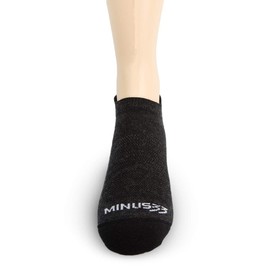 Calcetines para correr hechos en Estados Unidos, no Show Tab Socks - Lana Merino - Mountain Heritage, S12 Micro Weight Black, Large