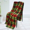 [Trendy Plaids - Red/Green/Yellow] Soft Coral Fleece Throw Blanket (71