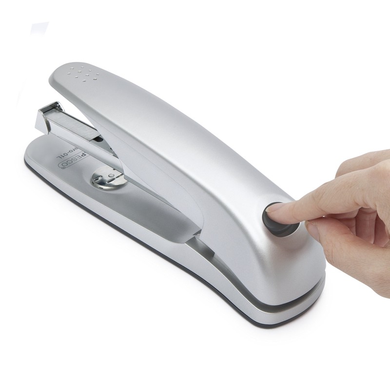 Rapesco 0377 Zero-01L Full Strip Stapler, 50 Sheet Capacity, Silver