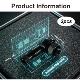 2 x Motorcycle Aluminium Angle Valves Black Angle Valves Angle Valves Motorcycle Valves 8.3 mm Valves for Angle Valve Motorcycle Tyre Valves with 90 Degree for Easy Installation and Perfect Fit for Many Different Items