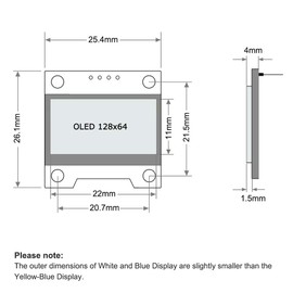 IZOKEE 0.96'' I2C IIC 12864 128X64 Pixel OLED LCD Display Shield Board Module 4 Pin for Arduino for Raspberry Pi (Pack of 3pcs, White-IIC)
