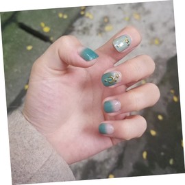 Healvian 24pcs Full Cover Nail Tips for Women Fashion Manicure Nails Diamond Accents Comfortable and