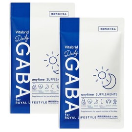 Vitabrid Daily GABA Renewal Sleep Supplement, 30 Day Supply, 30 Tablets x 2 Bags, Made in Japan