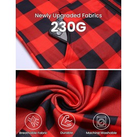 Ekouaer Plaid Adult Onesie Holiday Matching Onesie for Couples Hoody One Piece Pajamas (Plaid,Medium