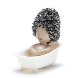 PELEG DESIGN - Soap Opera Sponge Holder for Kitchen Sink Cute & Funny Dish Scrubber Holder Kitchen Organizer- Includes 1 Metal Scrubber