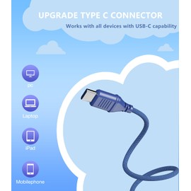 Bywulanda Upgrade USB Type C Kids Headphone for School, 94dB Safe Volume Limited, HD Stereo Sound, Foldable Lightweight On-Ear Headphones for Boys/Girls/Students/Tablet/Travel