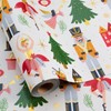 Afucus Christmas Wrapping Paper, Mini Roll, Christmas Tree, Gold Foil