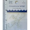 Love Nicole Letter Cursive H Rhinestone Sticker 1.5" Clear Crystal Scrapbook Monogram Bling