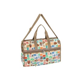 LeSportsac Deluxe Large Weekender Bag (Postage Print Brown)