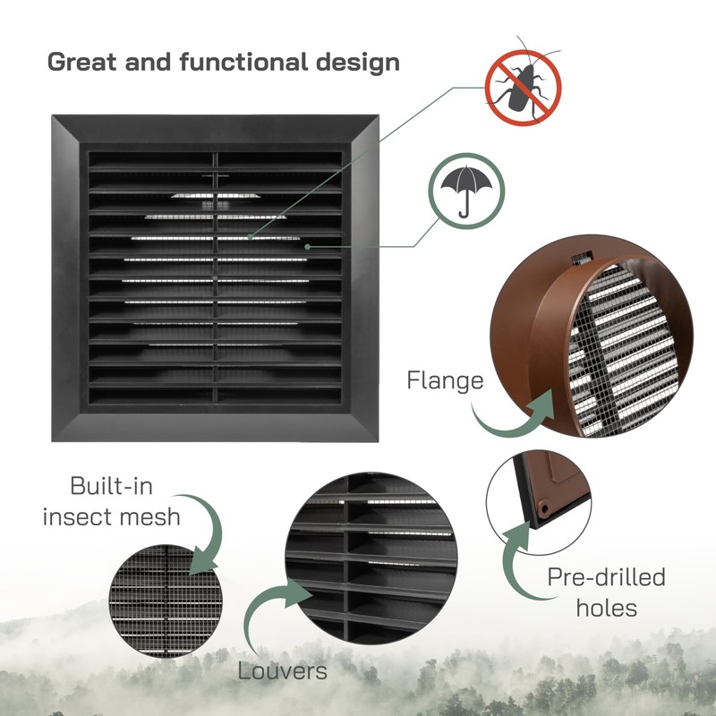 Vent Systems 100mm Outdoor Vent Cover - Bathroom Exhaust Vent