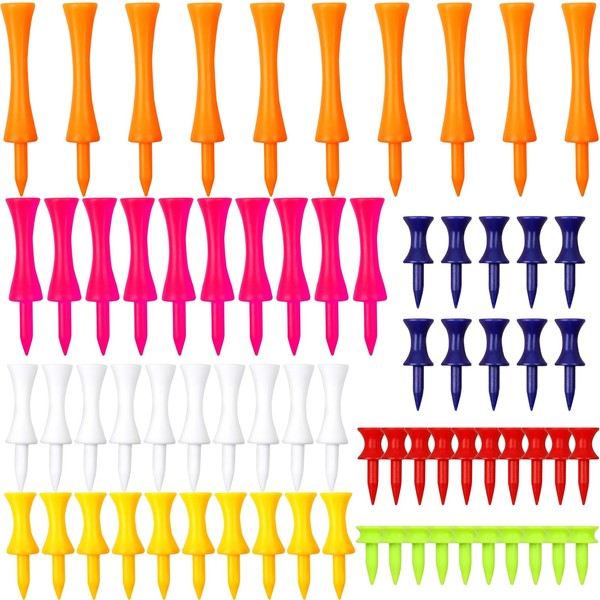 GGTTNRT Pack of 70 Plastic Golf Tees 7 Colours 7